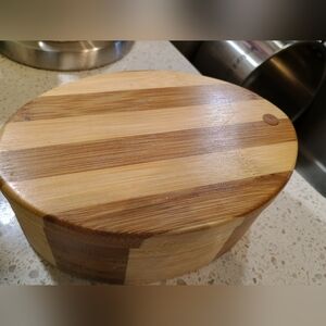 Two Tone Wood Salt Box